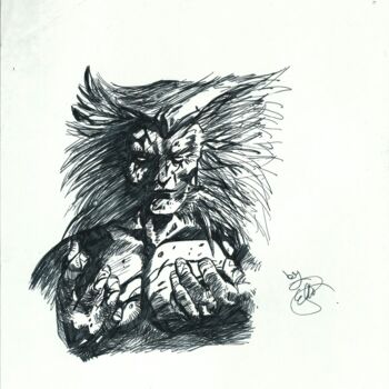 Disegno intitolato "X-MEN UNCANNY MARVE…" da Eduardo Bustos Segovia, Opera d'arte originale, Inchiostro Montato su Cartone