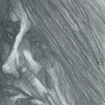 Drawing titled "FEEL AND SUFFER IN…" by Eduardo Bustos Segovia, Original Artwork, Pencil Mounted on Cardboard
