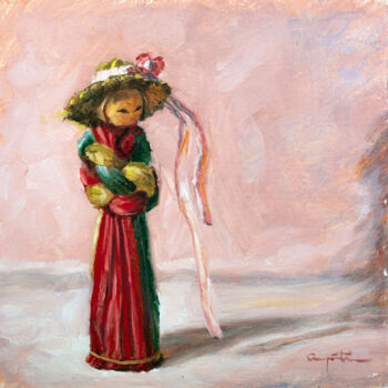 Painting titled "Una cinta rosa en e…" by Eduardo Carpintero García, Original Artwork, Oil