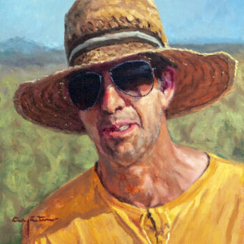 Peinture intitulée "Hombre de campo" par Eduardo Carpintero García, Œuvre d'art originale, Huile