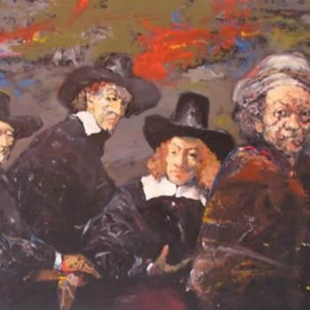 Pintura titulada "Homenaje a Rembrandt" por Eduardo Humberto Pozzi, Obra de arte original
