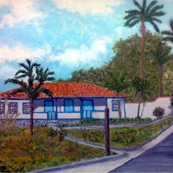 Pintura titulada "Museu Histórico - S…" por Eduardo Machado, Obra de arte original, Oleo Montado en Vidrio