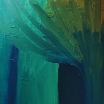 Peinture intitulée "Bamboo in the wind" par Eduardo Vidal, Œuvre d'art originale, Acrylique