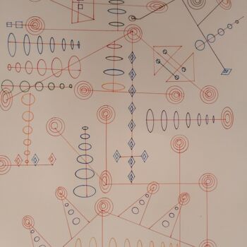 Rysunek zatytułowany „human frequency” autorstwa Eduardo Vidal, Oryginalna praca, Długopis