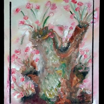 Painting titled "Tronco Florido" by Eduardo Lima, Original Artwork, Oil