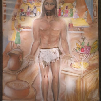 Painting titled "A Sopa de Jesus" by Eduardo Lima, Original Artwork, Oil