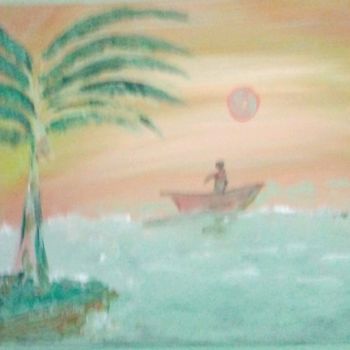 Картина под названием "Passeio de Barco" - Eduardo Lima, Подлинное произведение искусства, Гуашь