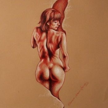 Pittura intitolato "desnudo de mujer pa…" da Eduardo Urbano Merino, Opera d'arte originale, Olio