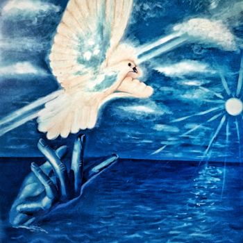 Pintura intitulada "Vola Colomba verso…" por Eduardo Scivoletto, Obras de arte originais, Acrílico