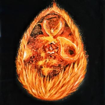 Painting titled "🔴Noi due bruciamo p…" by Eduardo Scivoletto, Original Artwork, Acrylic
