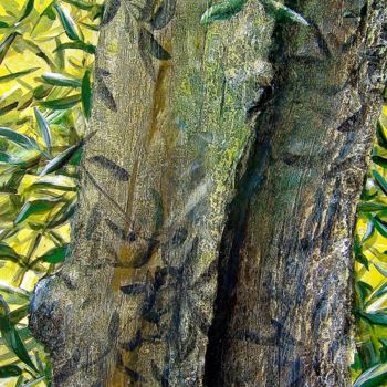Malerei mit dem Titel "Olivenbaum 3" von Daniel Rohrbach, Original-Kunstwerk, Acryl