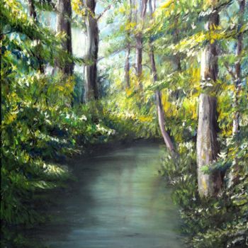 Painting titled "Fluss" by Daniel Rohrbach, Original Artwork, Pastel