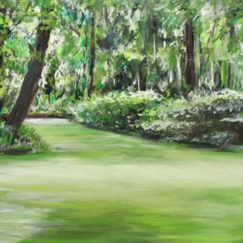 Peinture intitulée "Alte Aare" par Daniel Rohrbach, Œuvre d'art originale, Pastel