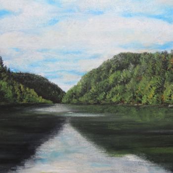 Peinture intitulée "Lac de Biaufond" par Daniel Rohrbach, Œuvre d'art originale, Pastel