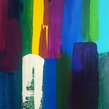 Painting titled "Colorful rays! Abst…" by Eriola Tafaj, Original Artwork, Acrylic