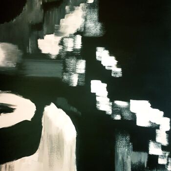 Painting titled "Black and white! Ab…" by Eriola Tafaj, Original Artwork, Acrylic
