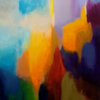 Painting titled "Waterfall of colors!" by Eriola Tafaj, Original Artwork, Acrylic