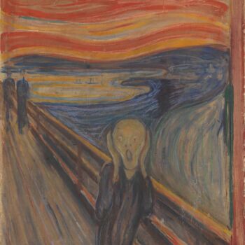 Картина под названием "Le cri" - Edvard Munch, Подлинное произведение искусства, Темпера