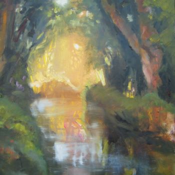 Painting titled "reflets-de-l-epte-a…" by Edwige Figura, Original Artwork