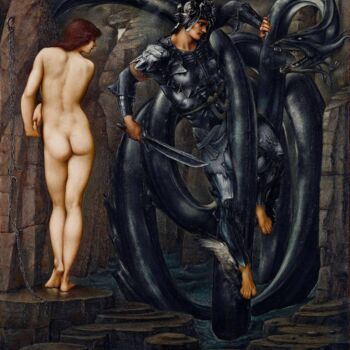 Schilderij getiteld "Perseus Cycle 7: Th…" door Edward Burne-Jones, Origineel Kunstwerk, Olie