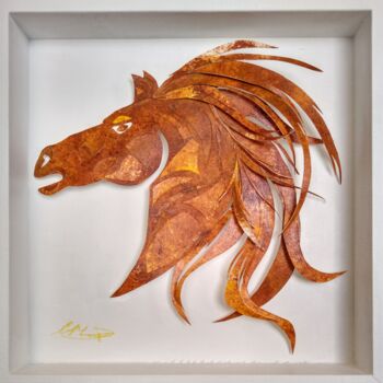 "Wild Horse Head" başlıklı Heykel Edward Demarsh tarafından, Orijinal sanat, Akrilik
