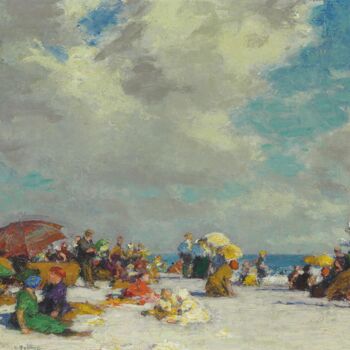 "Un après-midi d'été" başlıklı Tablo Edward Henry Potthast tarafından, Orijinal sanat, Petrol