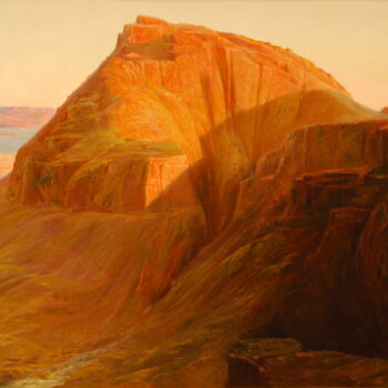 Peinture intitulée "Massada sur la mer…" par Edward Lear, Œuvre d'art originale, Huile