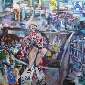 Painting titled "Nach Ladenschluß" by Annamalt & Edward Naujok, Original Artwork, Oil