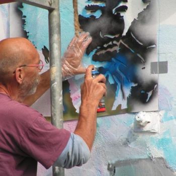 Malarstwo zatytułowany „graffiti artist edw…” autorstwa Annamalt & Edward Naujok, Oryginalna praca, Olej
