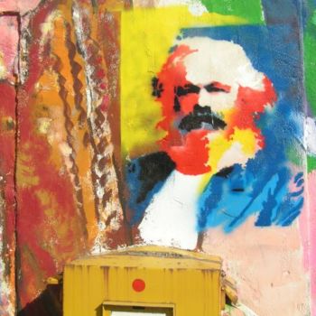 Malerei mit dem Titel "Karl Marx Graffiti" von Annamalt & Edward Naujok, Original-Kunstwerk