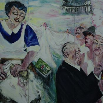 Pittura intitolato "aus der Wäsche aufe…" da Annamalt & Edward Naujok, Opera d'arte originale