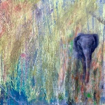 Peinture intitulée "Elephant" par Edwige Hachimi, Œuvre d'art originale, Acrylique
