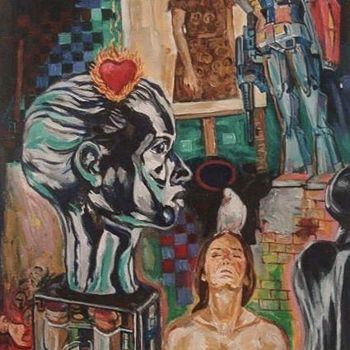 Painting titled "My Mother Was Very…" by Edwin Jumalon, Original Artwork, Oil