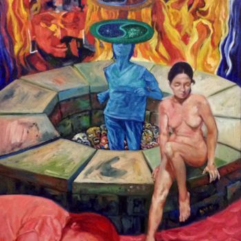 Painting titled "The Flaming Fire Wi…" by Edwin Jumalon, Original Artwork