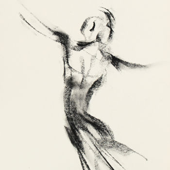 Рисунок под названием "L'espace de la ball…" - Etienne Eczet, Подлинное произведение искусства, Древесный уголь