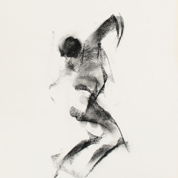 Drawing titled "L'ombre qui chavire…" by Etienne Eczet, Original Artwork, Charcoal