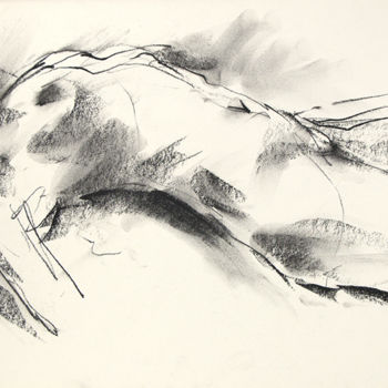 Drawing titled "TENDER SACRIFICE" by Etienne Eczet, Original Artwork, Charcoal