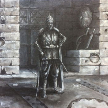 Painting titled "Lame TIMUR king" by Iltay Sayyed, Original Artwork, Acrylic