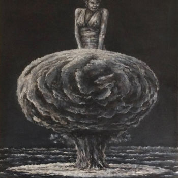 Malerei mit dem Titel "World war 3" von Iltay Sayyed, Original-Kunstwerk, Acryl