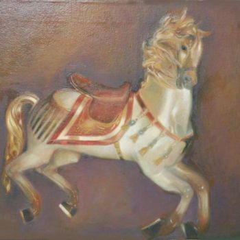 Painting titled "CAROUSEL HORSE" by Efcruz Arts, Original Artwork, Oil