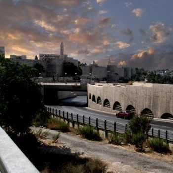 Arte digital titulada "Evening in Jerusalem" por Efi Keren, Obra de arte original