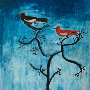 Peinture intitulée "The Pairs - Vogels" par Philodo, Œuvre d'art originale, Acrylique