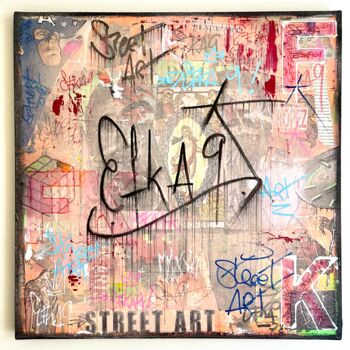 Schilderij getiteld "StreetArt MMXX4" door Efka9, Origineel Kunstwerk, Acryl Gemonteerd op Frame voor houten brancard