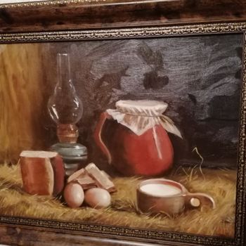 Peinture intitulée "Bread with a jug" par Igor Efremov, Œuvre d'art originale, Huile