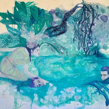 Painting titled "Echo & Narcisse" by Ega, Original Artwork, Acrylic
