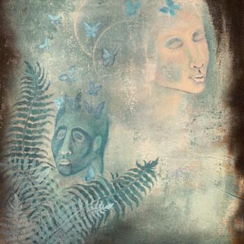 Painting titled "Ferns secrets / Le…" by Ega, Original Artwork, Acrylic
