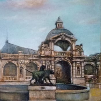Картина под названием "Замок Шантийи во Фр…" - Egen Mirochnik, Подлинное произведение искусства, Масло