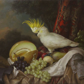 Painting titled "Какадушка" by Dmitrii Sevriukov, Original Artwork, Oil