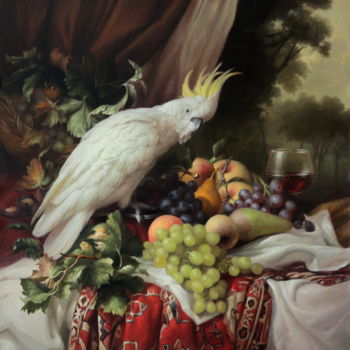 Painting titled "Cockatoo" by Dmitrii Sevriukov, Original Artwork, Oil