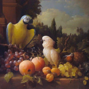 Painting titled "Birds" by Dmitrii Sevriukov, Original Artwork, Oil